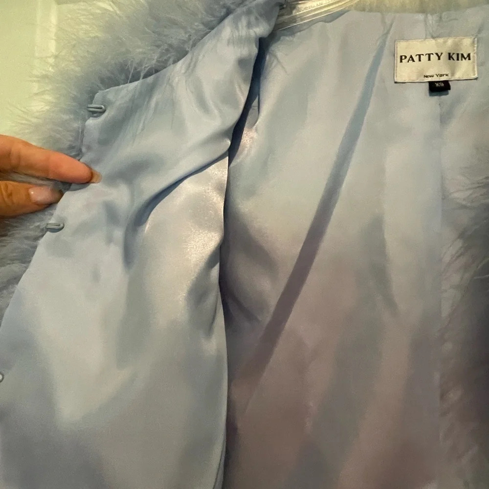 NWT, Patty Kim Blue Bianca Feather Jacket (XS) - Picture 3 of 8